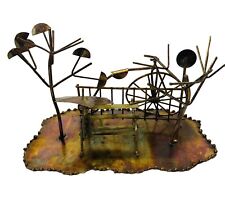 Escultura de bronze corte tocha brutalista MCM com banco e bicicleta  comprar usado  Enviando para Brazil