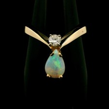 Anel de ouro amarelo 14k estilo tiara cevron opala e diamante pilha comprar usado  Enviando para Brazil