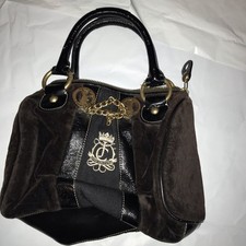 Bolsa de mão JUICY COUTURE marrom veludo preto couro envernizado bolsa DAYDREAMER comprar usado  Enviando para Brazil