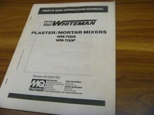 Whiteman WM700S WM700P Plater & Argamassa Misturador Peças Catálogo Manual do Proprietário Operador comprar usado  Enviando para Brazil