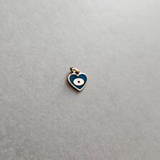 Usado, Pingente de ouro minúsculo 14K coração grego olho mau. Ouro amarelo sólido 14K. Esmalte azul escuro comprar usado  Enviando para Brazil