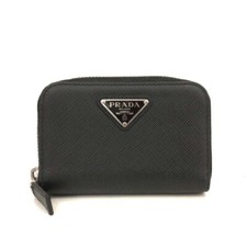 Carteira PRADA Logo Plate Saffiano Couro com Zíper ao Redor Moeda Preta/6BE1089 comprar usado  Enviando para Brazil