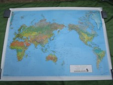 MAPA MUNDIAL VINTAGE 1990 SINGAPURA COMPANHIAS AÉREAS APROX. 44" X 61" comprar usado  Enviando para Brazil