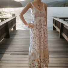 Maxi kleid unterlegt gebraucht kaufen  Waldfischbach-Burgalben
