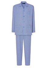 Pijama Hombre Largo Solapa Popelín Cuadros - Celeste comprar usado  Enviando para Brazil