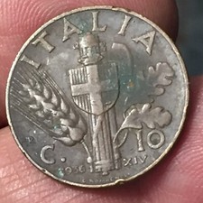 moneta 10 centesimi 1936 usato  San Martino Buon Albergo