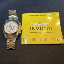 Invicta relógio cronógrafo masculino mergulhador profissional pulseira de quartzo ouro e prata rosto branco, usado comprar usado  Enviando para Brazil