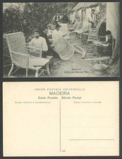 Cartão postal antigo de Portugal MADEIRA cadeira de vime para fazer trabalhadores Fabrico de Obra de Vime comprar usado  Enviando para Brazil