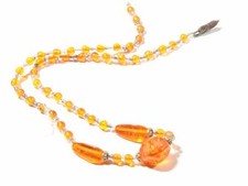 Colar tcheco vintage elemento laranja triângulo comprimido flor moldada contas de vidro comprar usado  Enviando para Brazil