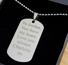 Pingente de colar masculino personalizado Dog Tag GRAVADO com qualquer mensagem Freepost comprar usado  Enviando para Brazil