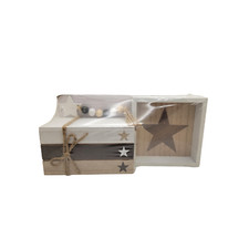 Conjunto de caixa de sombra decorativa de madeira livro borla contas estrelas e barras fazenda rústica comprar usado  Enviando para Brazil