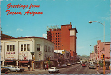 Tapetes postais comerciais Tucson AZ 1974 Congress St Navajo prata Woolworth's Fox Cars, usado comprar usado  Enviando para Brazil