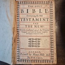 1660 holy bible for sale  PETERSFIELD