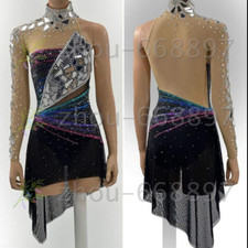 Vestido de patinaje sobre hielo competencia figura disfraz de patinaje negro segunda mano  Embacar hacia Mexico