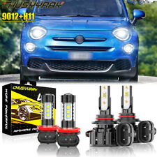 Para Fiat 500 2012-2019 Combo 4X Faros LED + Kit de luces antiniebla 6000K comprar usado  Enviando para Brazil