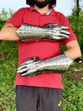 Usado, Guanti Medievali Nazgul Argento Armatura Acciaio Cavaliere Guanti LARP... comprar usado  Enviando para Brazil