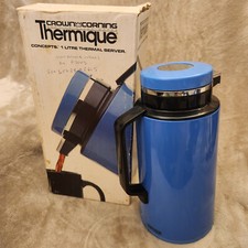 Servidor térmico Thermique 1 litro Crown Corning café feito no Japão 5518 azul - anos 80 comprar usado  Enviando para Brazil