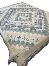 Máquina de colcha de retalhos vintage diamante costurar bordas Chevron 98x85 roxo verde Bl comprar usado  Enviando para Brazil