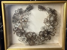 Caixa de sombras antiga primitiva vitoriana coroa de cabelo luto moldura década de 1870 comprar usado  Enviando para Brazil