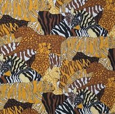 Tecido de lona vintage Riverdale 1970 safári na selva algodão animal 109 x 90 RARO comprar usado  Enviando para Brazil