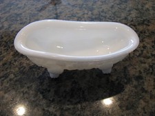 Banheira vintage Avon vidro leitoso bugiganga saboneteira plantadeira garra pé, usado comprar usado  Enviando para Brazil