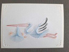 Grußkarte fadengrafik storch gebraucht kaufen  Dachau