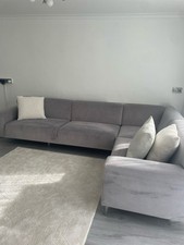 Grey suede sofa for sale  LONDON