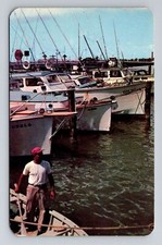 Cartão postal antigo Miami FL-Florida, frota de pesca Miami Beach comprar usado  Enviando para Brazil