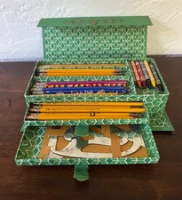 Vintage Ben Franklin 3 Camadas Lápis Estojo Escolar Caixa com Gavetas e Ferramentas de Desenho comprar usado Vintage Ben Franklin 3 Camadas Lápis Estojo Escolar Caixa com Gavetas e Ferramentas de Desenho comprar usado  Enviando para Brazil