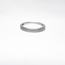 Anel de ouro branco 10K 23 redondo corte brilhante diamante curva 0,20 cts comprar usado  Enviando para Brazil