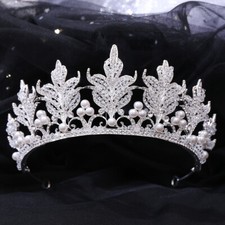 Usado, Tiara pérola cristal 7,2 cm de altura coroa casamento noiva rainha princesa formatura 2 cores comprar usado  Enviando para Brazil