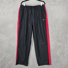 Calça Nike masculina 3XL clássica tecido malha forrada pista de vento listrada preta vermelha, usado comprar usado  Enviando para Brazil