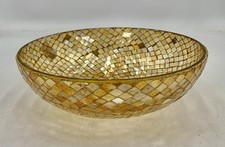 Pier 1 tigela decorativa de vidro mosaico dourado 9,5 pol. diâmetro linda! comprar usado  Enviando para Brazil