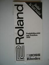 TECLADOS ROLAND, EFEITOS BOSS, ETC. Lista de preços alemã Ilustrada 1990. 96 PÁGINAS, usado comprar usado  Enviando para Brazil