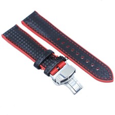 Pulseira de borracha de silicone fibra de carbono pulseira de relógio fecho de implantação 20/22/24 comprar usado  Enviando para Brazil