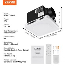 Exaustor de banheiro, 8 cores LED, 110 CFM, 1,5 sones baixo ruído, economia de energia, usado comprar usado  Enviando para Brazil