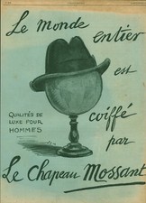 Publicité ancienne chapeau d'occasion  France