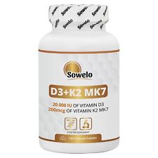 Vitamina D3 20.000 UI + K2 MK7 200mcg – Suporte imunológico e ósseo, força – Sowelo comprar usado  Enviando para Brazil