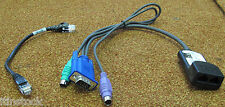 Cabo de conversão IBM KVM VGA/PS2 250mm com cabo patch Ethernet Cat5 6', 26K4178, usado comprar usado  Enviando para Brazil