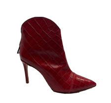 Botas de tornozelo Schutz Celia couro escarlate com estampa de crocodilo vermelho tamanho 8,5 P/M comprar usado  Enviando para Brazil