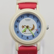 Usado, Raro relógio analógico infantil Casio vermelho e branco lua e estrelas LQ-136 item de colecionador comprar usado  Enviando para Brazil