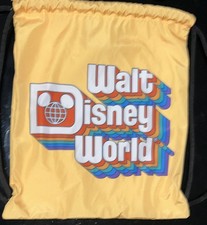 Mochila Disney Walt Disney World logotipo retrô bolsa de cordão amarela bolsa cinch comprar usado  Enviando para Brazil