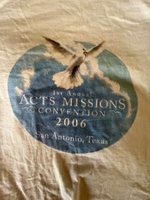 camiseta san antonio tx 1ª convenção missionária atos anuais 2006 pomba jesus média comprar usado  Enviando para Brazil