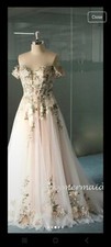 Peach floral embroided for sale  CHIPPENHAM