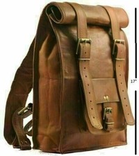 Usado, Mochila Sling Laptop Genuína Vintage Viagem Masculina Mochila de Couro comprar usado  Enviando para Brazil