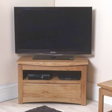 oak corner tv stand for sale  BICESTER