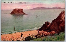 Cartão postal vintage 2311 Black Rock Great Salt Lake City Utah comprar usado  Enviando para Brazil