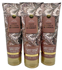 Używany, Bath & Body Works LOT 3 Przytulny waniliowy Bourbon Krem do ciała Balsam 8 uncji Hialuron na sprzedaż  Wysyłka do Poland
