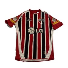 Camiseta Topper Sao Paulo FC Away kit listra vermelha preta futebol futbol tamanho grande comprar usado  Enviando para Brazil