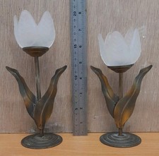 Pair brass frosted for sale  AYLESBURY